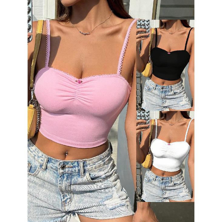 Новый летний повседневный темпераментный облегающий сексуальный жилет футболка без рукавов подтяжки универсальный топ без бретелек для женщин