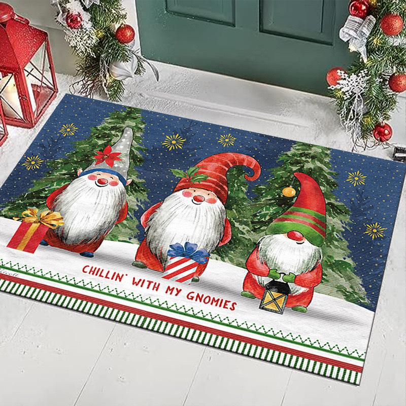 Рождественский напольный коврик, ковер для входа в гостиную, устойчивый к пятнам коврик для журнального столика, декоративный коврик с принтом, коврик для входной двери