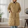 Vintage Women'S Solid Color Mid Length Cotton Collar Quilted Jacket Warm Winter Female 2023 Fashion Loose Warm Padded Coat