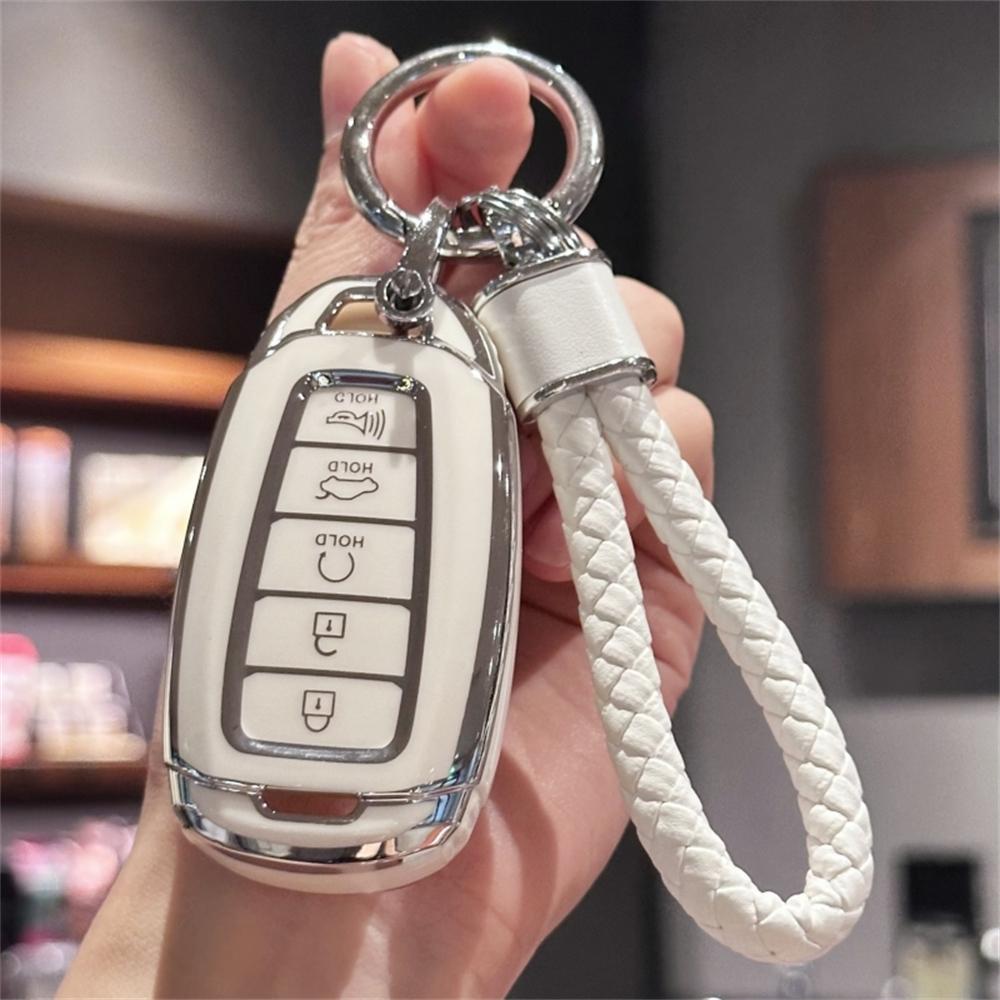 Чехол для брелока из ТПУ с ремешком для ключей для Hyundai Elantra GT Sport Santa Fe Palisade Kona