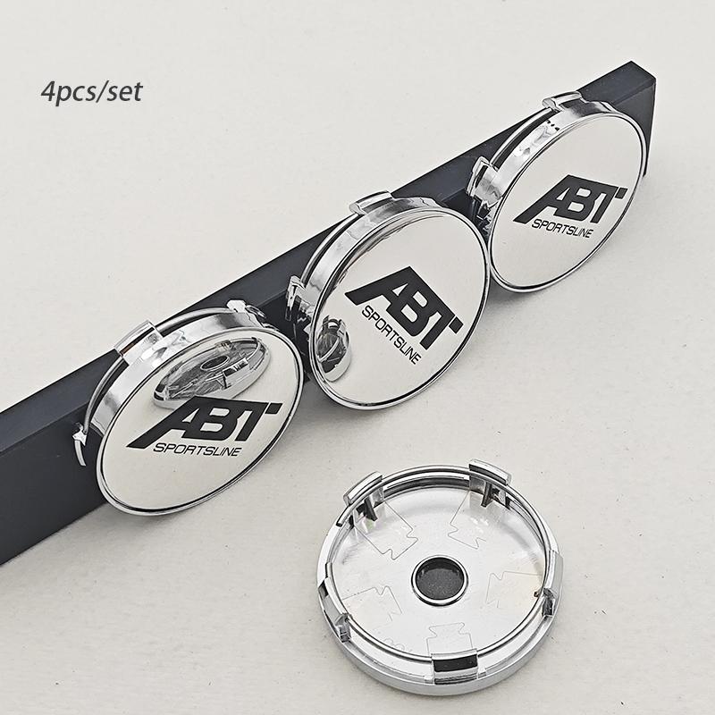 ATC1 4pcs 60mm ABT SPORTSLINE Logo Car Emblem Wheel Hub Center Cap Badge Covers Sticker Styling For Car Universal Accessories