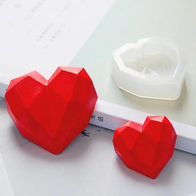 3D Diamond Soap Moulds Love Heart Shape Силиконовая форма для свечей Украшение торта Шоколадное печенье Маффин Инструмент для выпечки Форма для десерта