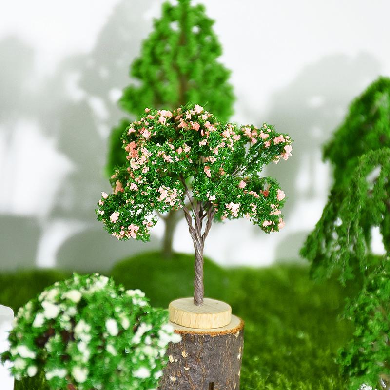 1PCS Mini Tree Model Fairy Garden Dollhouse Decorations Miniatures Micro Landscape Resin Crafts Figurine Home Garden Accessories