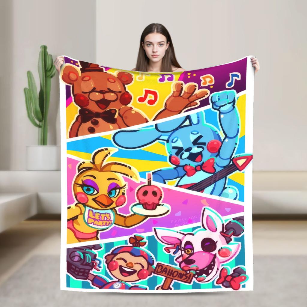 FNAF At Freddys Blankets Super Warm Novelty Plush Throw Blanket For Child Couch Bed Flannel Bedspread Bed Cover