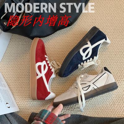 Сочетающийся по цвету дышащий ремешок на круглую голову толстая подошва внутренняя высота увеличение женские повседневные спортивные кеды