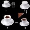 16PCS/1 set Coffee Stencils Fancy Coffee Printing Model Milk Cake Stencils Cappuccino Mold Cake Drawing Mould Home Kitchen Supplies