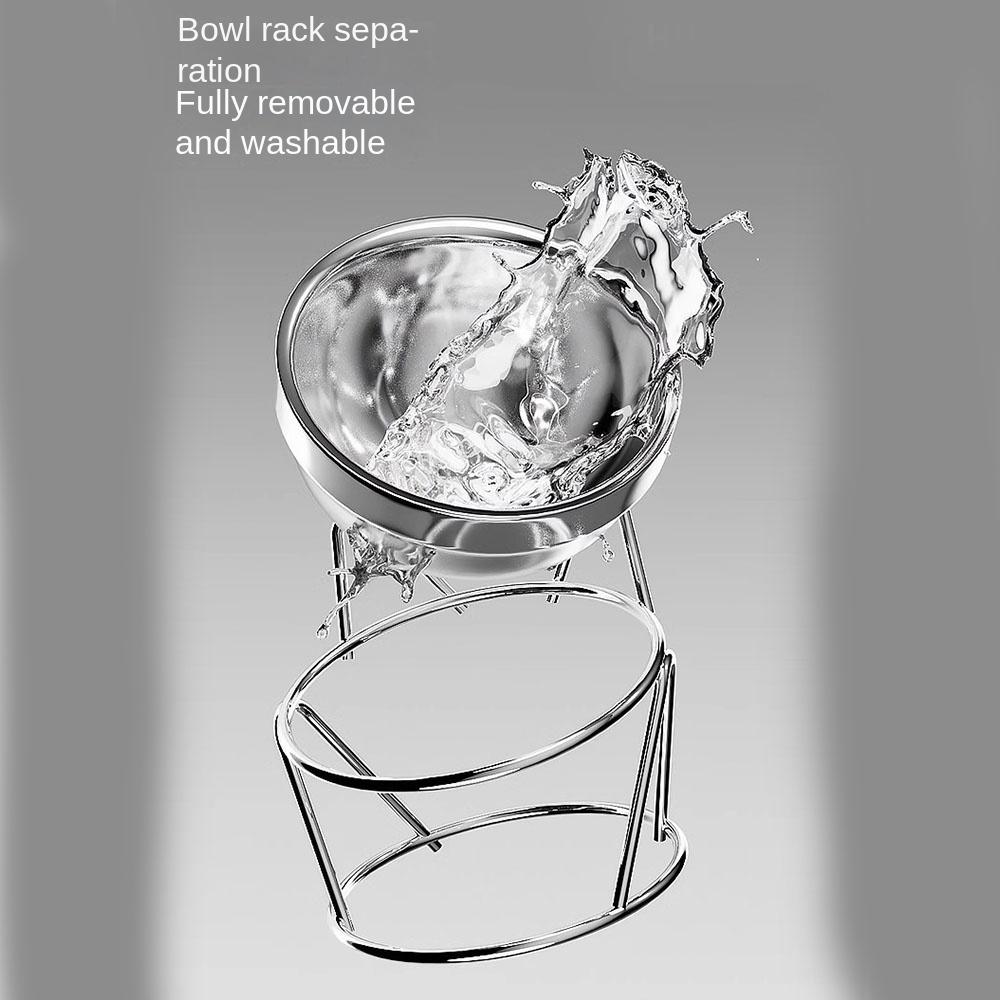 Защита шеи для питомца Нержавеющая сталь Миска для кошки на высокой ножке с подставкой Миска для воды для кошки Поилка Наклонная миска с наклоном 16 градусов