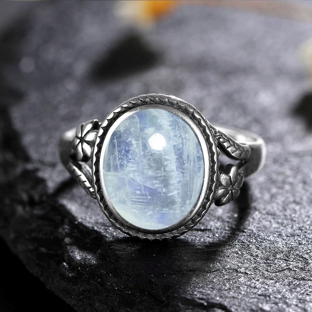 Серебряное кольцо S925 Femme JewelrНатуральный лунный камень Тигровый глаз Персонализированные кольца для женщин Bijoux Свадебные украшения Подарок