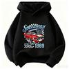 Autumn and Winter Fashion Trend - Children's Hooded Sweatshirt with Car Print - Comfortable and Soft Pullover for Boys and Girls