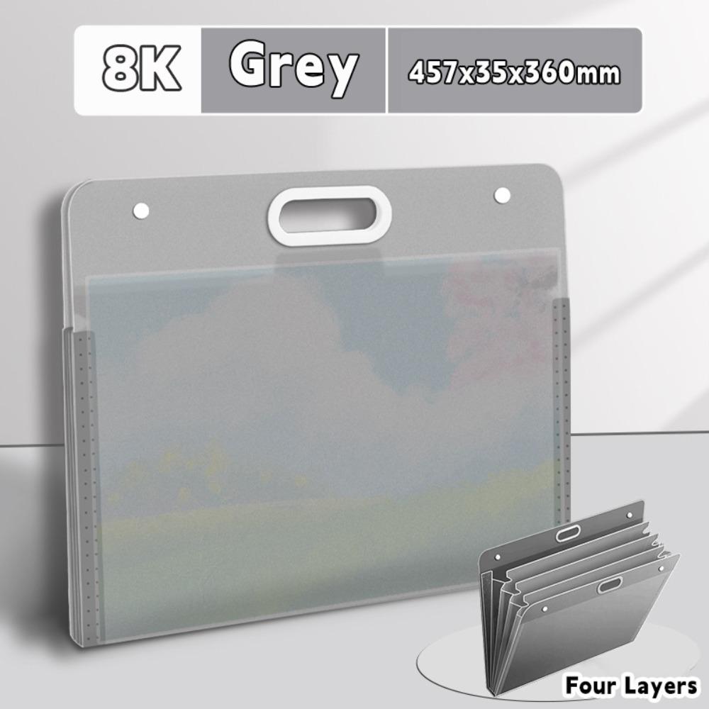 Four Layers Painting Paper Storage Bag Portable Drawing Paper Collection Book  School Office