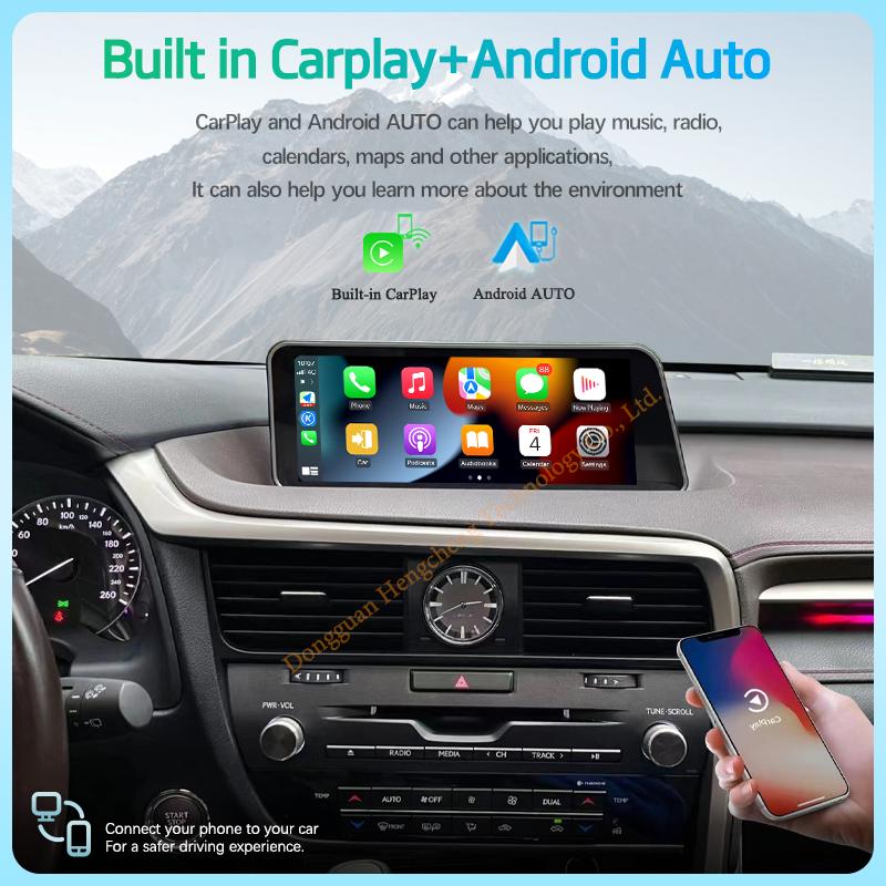 12,3" Автомобильный мультимедийный плеер для Lexus RX300 350 450 2015-2018 GPS-навигация Радио Android12 8+128G 8 ядер CarPlay 4G 360-градусная камера