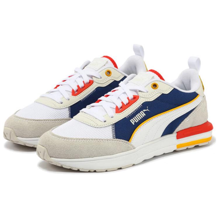 Puma R22 Удобные Легкие Повседневные Кроссовки с Низким Верхом Унисекс Белый Синий 383462-12