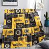 1 шт. Фланелевое одеяло с принтом Boston Bruins, Высокое качество, Удобное для всех сезонов, Декор для дома, Тепло и комфорт, Идеально подходит для подарков