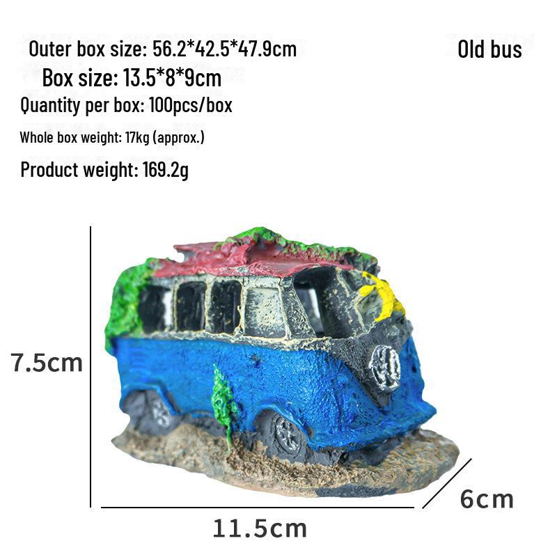 Аквариум Декорация Автокатастрофы: Украшение для укрытия рыб и креветок