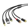3-в-1 Аудиокабель-адаптер USB TypeC 3,5 мм на 2 RCA для усилителей, стереозвука, для подключения домашнего кинотеатра