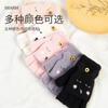 Women's half-finger gloves Korean version of cold-proof, warm and velvet cute cartoon rabbit bare finger knitted wool gloves