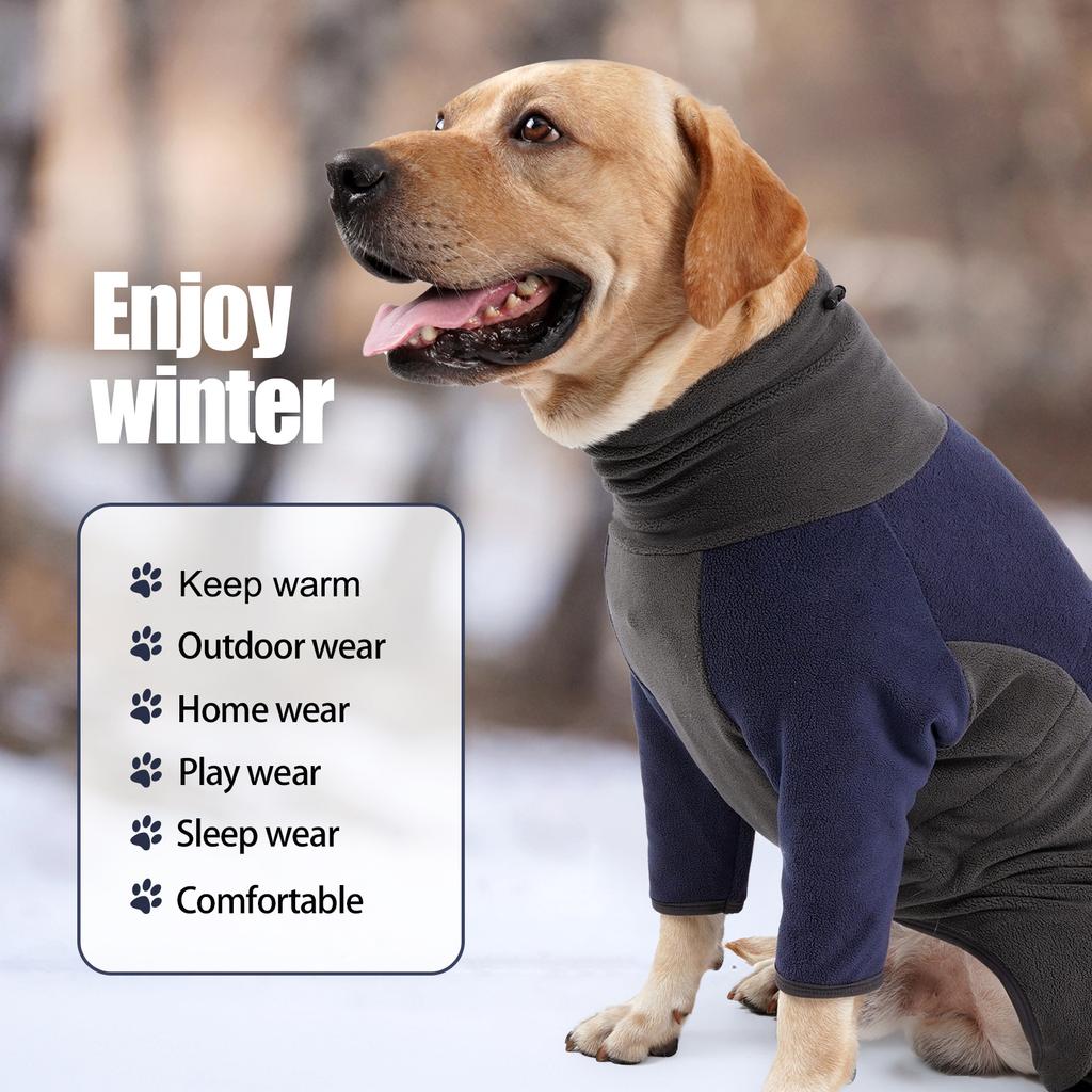 Dog Fleece Jacket Warm Winter Coat Turtleneck Pullover for S M L Dogs