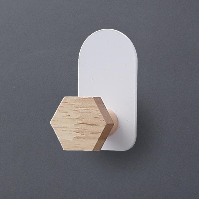 Деревянный крючок со звездой и сердечком, прочный липкий крючок без следов, крючок для ключей, крючок для ключей, твердая древесина, детский крючок для пальто, домашний декор