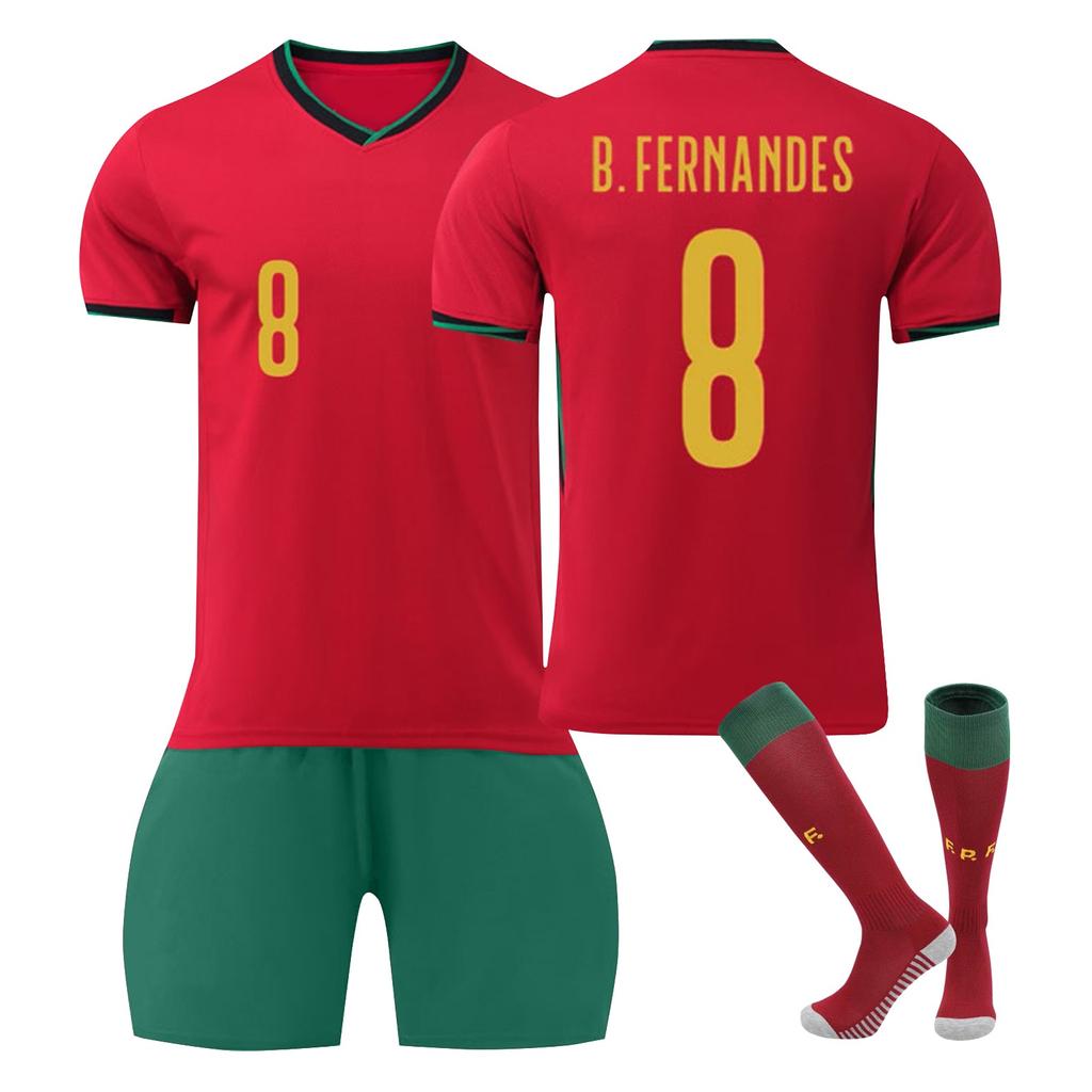 2425 Portugal Home Football Jerseys Shorts And Socks Set New Season Shorts And Socks Adult And Children Size Set