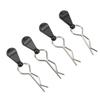 4Pcs RC Body Clip Pin Stainless Steel R Shape Universal for 18 110 Remote Control Car Black
