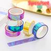 5 Roll/set Colorful Shining Rainbow Laser Decorative Adhesive Tape DIY Scrapbooking Sticker Label