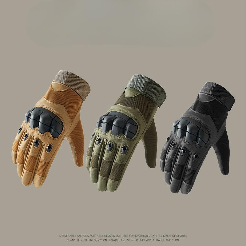 Tactical Gloves Men Long Finger Soft Shell Outdoor Protection Army Fan Anti Slip Sports Cycling Mountain Climbing Fighting Touch Screen Gloves Men