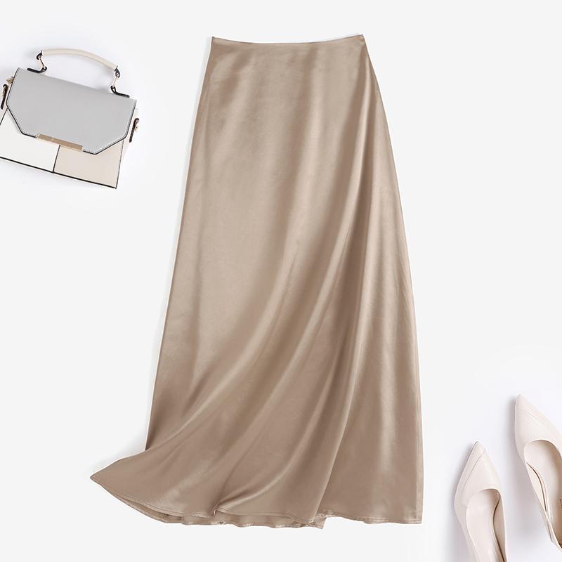 ZANZEA Женские модные атласные юбки с боковой молнией, летние свободные повседневные длинные юбки