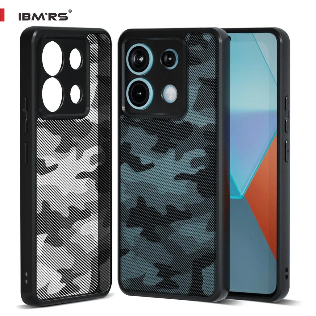 (Comes with Wrist strap)IBMRS [Anti-Scratch Dual Coating]  for Xiaomi Redmi Note 13 Pro 5G/Poco X6 Transparent Case, Camo Shockproof Matte Phone Case