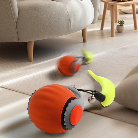 Интерактивная игрушка для кошек мяч Самокатящийся кошачий мяч с регулируемыми режимами скорости Электрический сенсорный мяч-роллер с активацией движением для домашних животных для использования в помещении