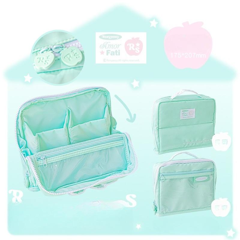 RosyPosy soft Adorn decoration pencil case, large-capacity folded standing stationery bag, pain pencil case can be decorated