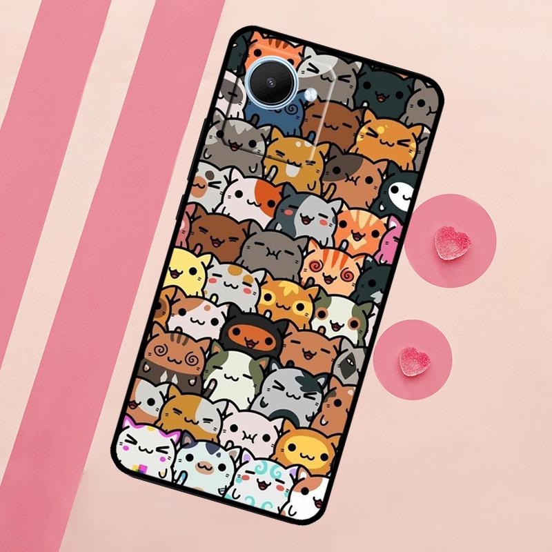 Забавные милые кошки Для Realme C67 C75 C63 C61 C71 C55 C51 C65 C53 10 11 12 13 14 15 Pro Plus GT6 GT7 Pro Чехол