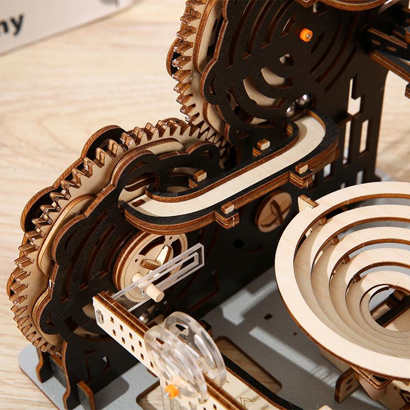3D Mechanical Rolling Ball Puzzle Model - Educational Wooden Toy for Children