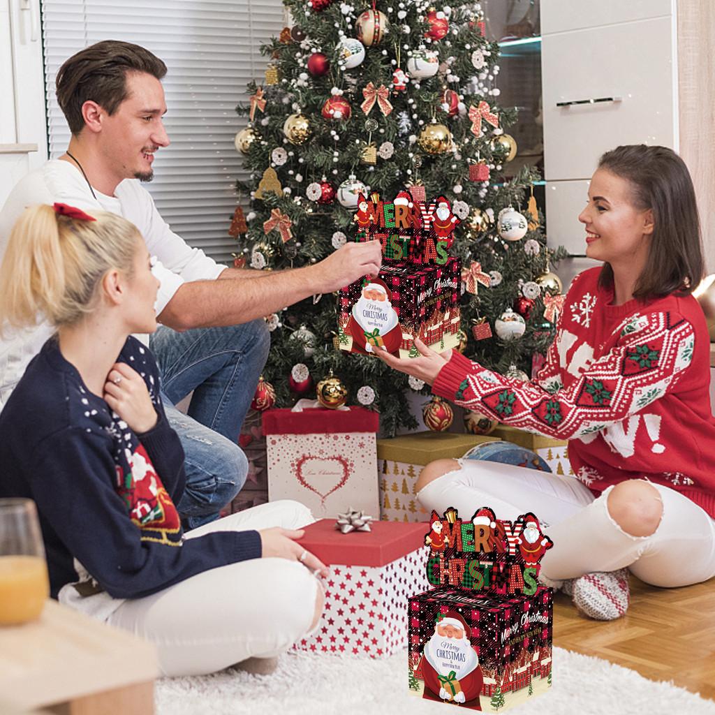 Подарок Санта Рождество Контейнер Мультяшный Дизайн Усиленная Крышка Мероприятия Праздник