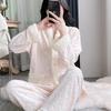 Женская пижама из хлопка Sea Island с флисовой подкладкой - 2025 Новый осенне-зимний уютный домашний комплект