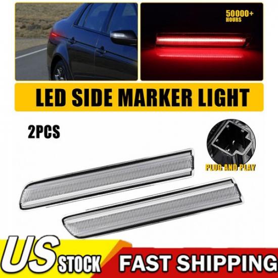 LED Rear Rear Fender Side Marker Lights For 2004-2008 Acura TL base CLEAR Red