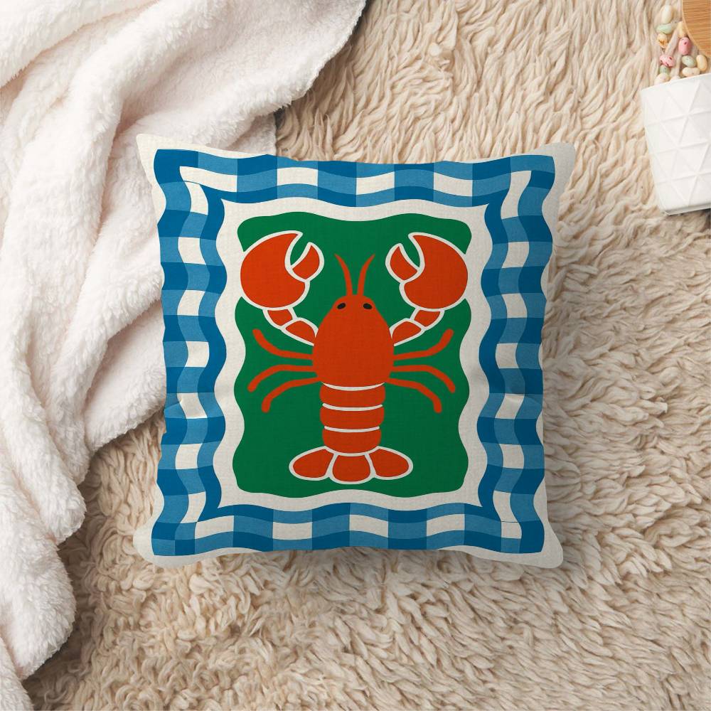 Colorful Sardine Lobster Fish Office Cushion Pillowcase Car Cushion CoverXCM Lumbar Pillowcase Sofa Pillowcover