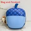 Acorn Cartoon Cute Shaped Children Backpack For Education Use With Doll Pendant