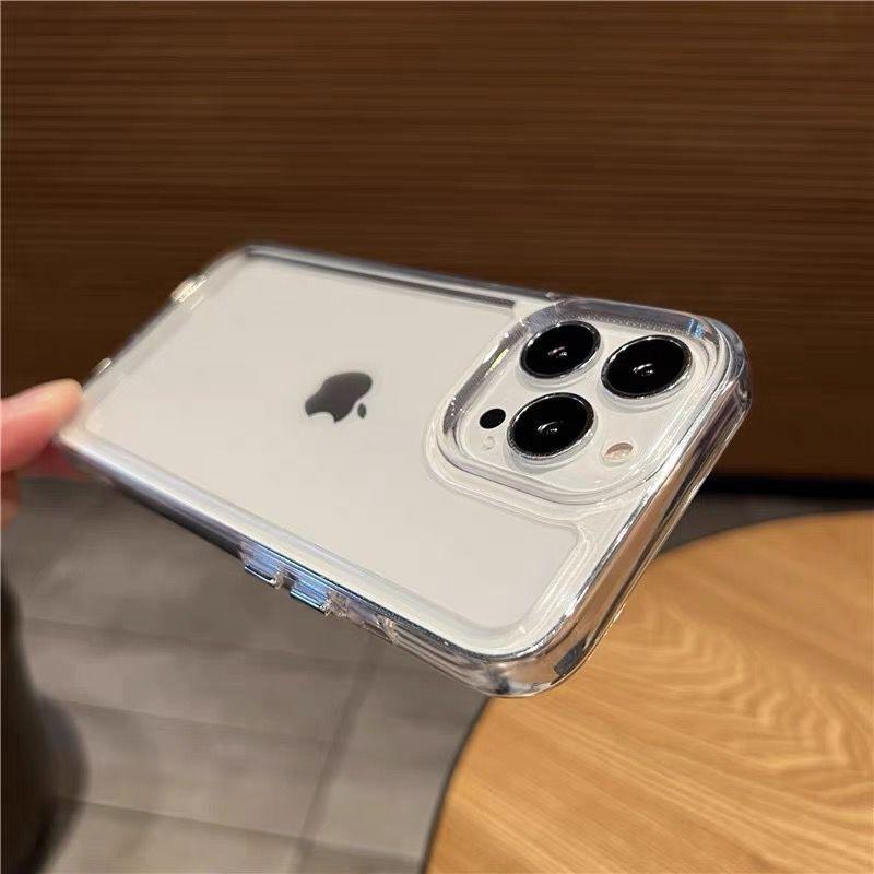 Роскошный прозрачный чехол с кнопкой покрытия для Iphone 13 11 12 14 Pro Max Xr X Xs 6 8 7 Plus Se2 противоударный прозрачный мягкий силиконовый чехол