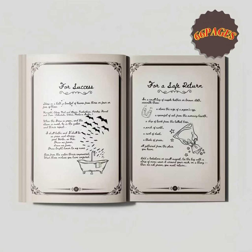 Witchcraft Spell Book Vintage Leather Look with Customizable Cover for Halloween Cosplay and RPG Blank Pages