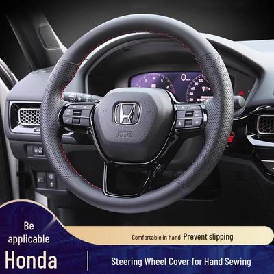 Натуральная кожаная ручная прошивка чехла рулевого колеса для моделей Honda Civic, Accord, CRV, HR-V, Fit и Guandao