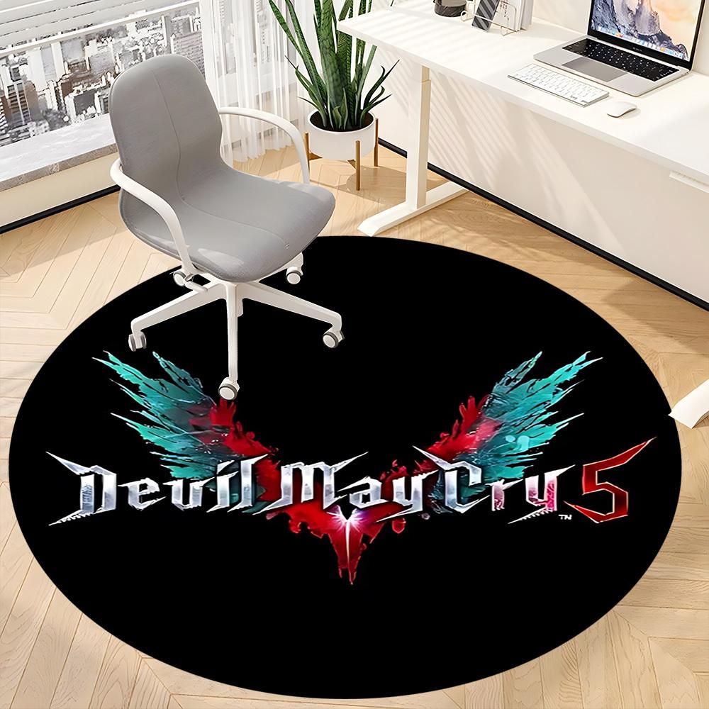 1 шт. Ковер Devil May Cry, Круглый, Нескользящий, Прочный, Большого Размера, Офисный Ковер, Подходит для Офиса,yy250908037
