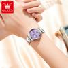OLEVS Original Womens Quartz Watch Solid Stainless Steel Waterproof Calendar Ladies Watch Fashion Simple Elegant Wristwatch