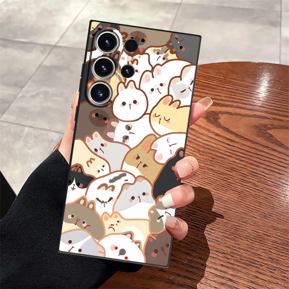 Чехол для Samsung Galaxy S25 S20 Ultra S26 S24 Plus Note 20 8 9 10 S23 S21 FE S10 S9 Funda Чехол для телефона Мультяшный Милый Кот