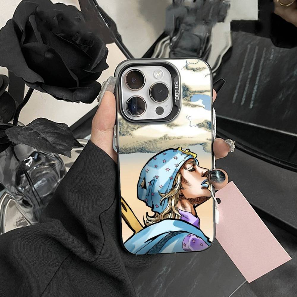 Чехол для телефона N-JoJo's Bizarre Adventure Для iPhone 17,16,15,14,13,12,Pro MAX Белый Матовый Ударопрочный Чехол