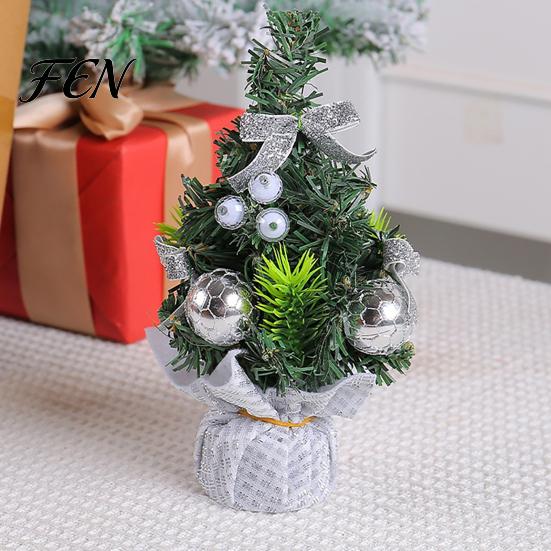 Mini Christmas Tree for Desk Desk, Artificial Pine Tabletop Decor, Decorative Balls And Floral Art Reusable Festive Centerpiece Home Office,