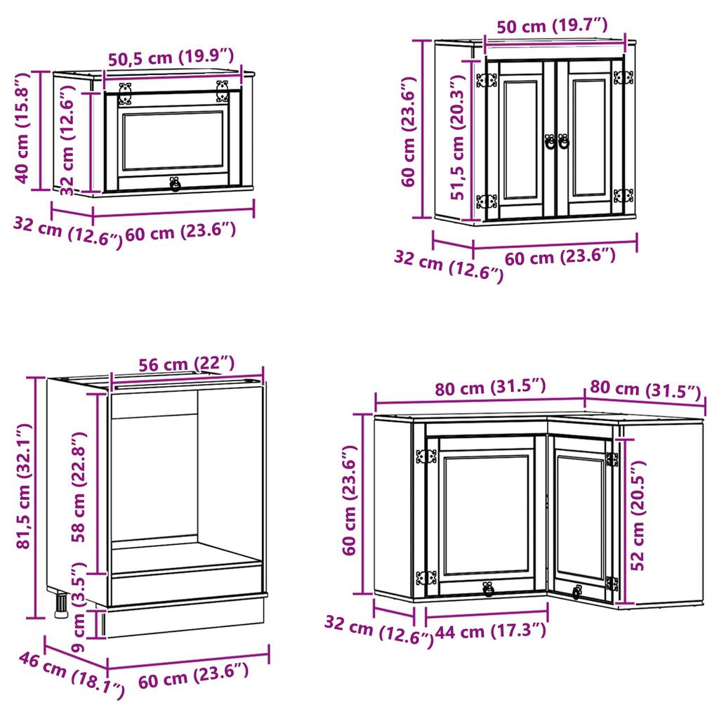 Cabinet with Shelf SKI 8 pcs Honey Brown Solid Pine Wood