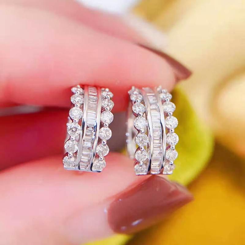 Серьги-кольца Huitan Chic Sparkling Cubic Zirconia, современные модные темпераментные аксессуары для ушей для женщин, изысканные украшения для вечеринок