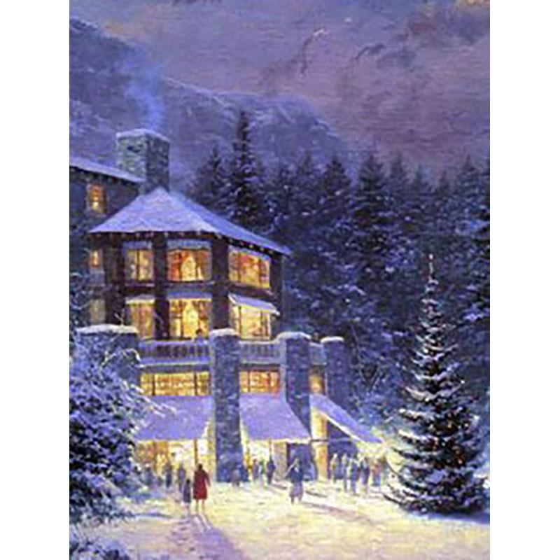 Diy 5D алмазная живопись полная круглая дрель зимняя природа вышивка крестиком мозаика Смола Алмазная вышивка набор снежный пейзаж декор