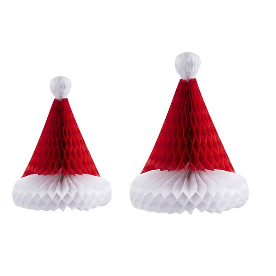 Honeycomb Ball Christmas Hat Christmas Tree Decoration Lantern Paper Flower Pendant