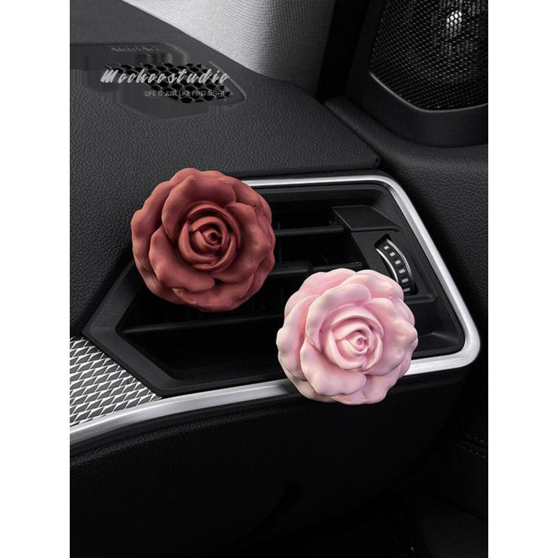 Rose Car Air Outlet Clip Light Perfume Car Accessories Handmade Diffuse Plaster Car Interior Aromatherapy Free Essential Oil New Car Gift